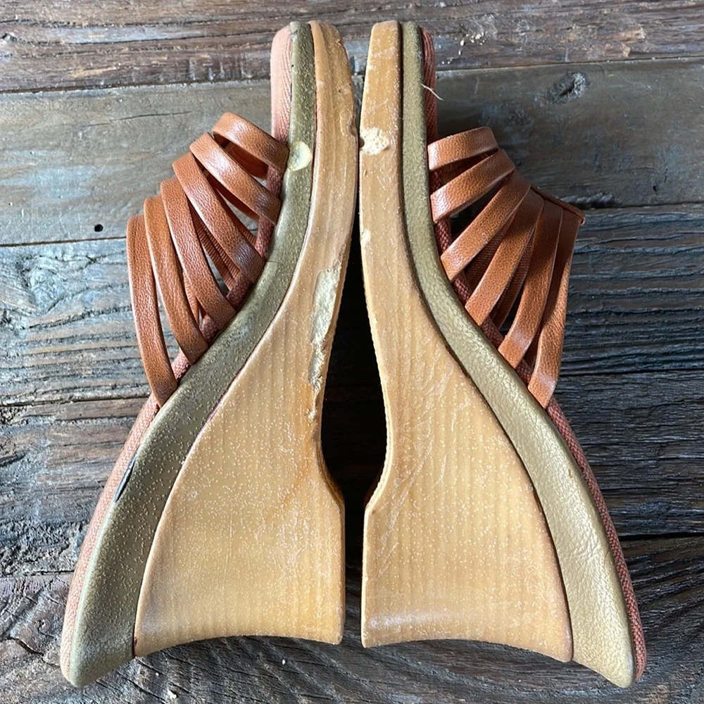 Vintage‎ CELINE soft soled strap wedge sandals